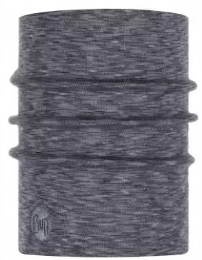 Buff Heavyweight Merino Wool Nekwarmer Fog Grey Multi Stripes