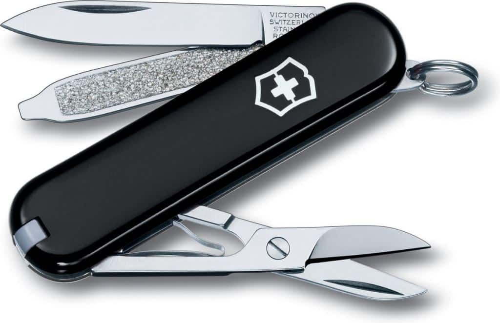 14. Victorinox ClassicSD 7f. Black Pocket Knife