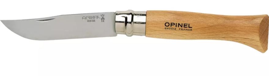 Opinel No.9 Stainless steel Inox pocket knife in blister - Beech wood