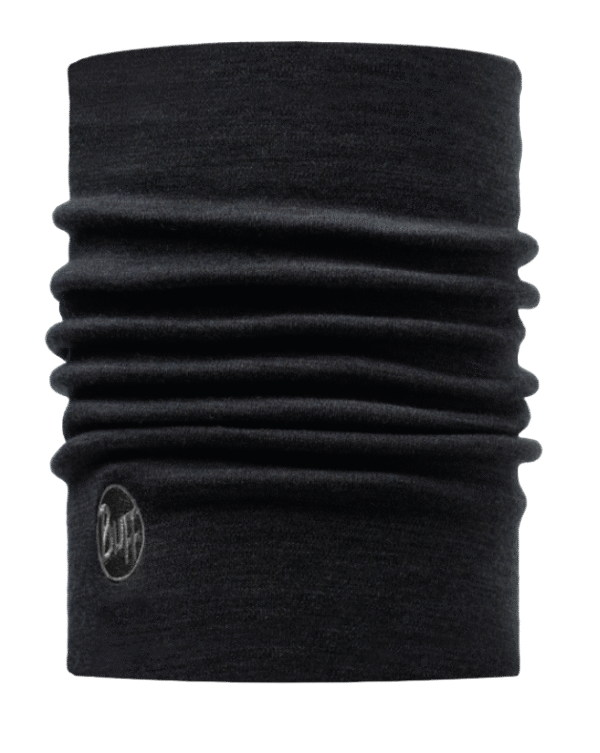 Buff Heavyweight Merino Wool neckwarmer Fog Grey Multi Stripes - Image 4