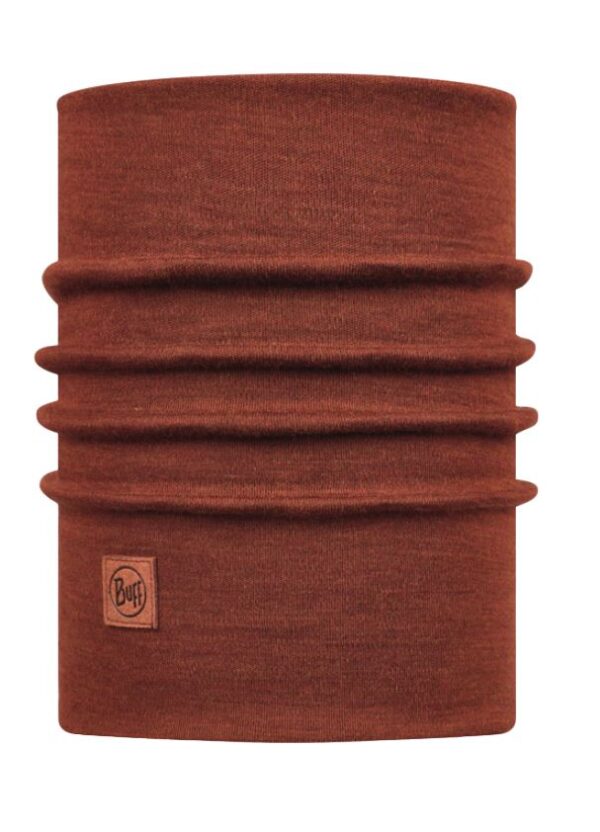 Buff Heavyweight Merino Wool neckwarmer Fog Grey Multi Stripes - Image 10