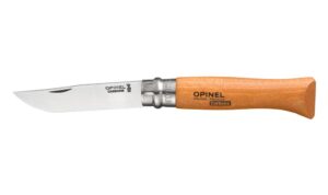 Opinel No.9 Carbone pocket knive - beechwood