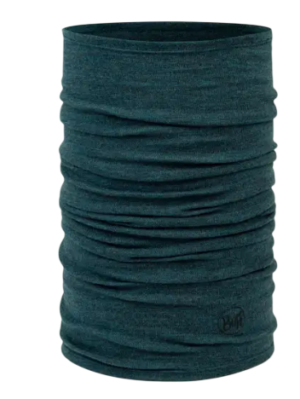 Buff Midweight Merino Wool Night Blue Melange neckwarmer - Melange Tourmaline