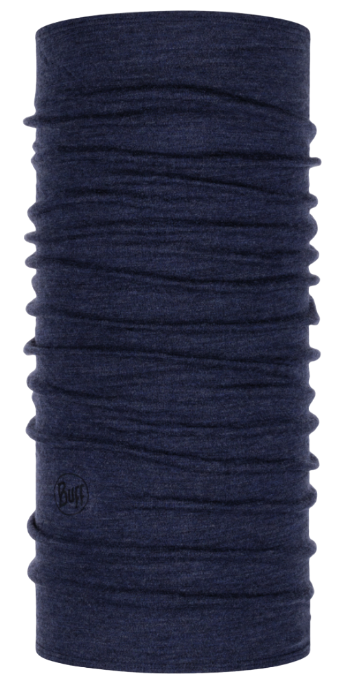 Buff Midweight Merino Wool Night Blue Melange neckwarmer - Image 4