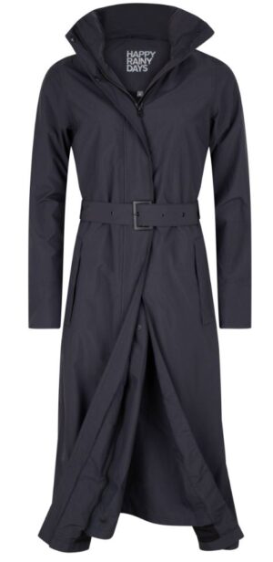 HRD Montreal long women's raincoat - Blue Graphit