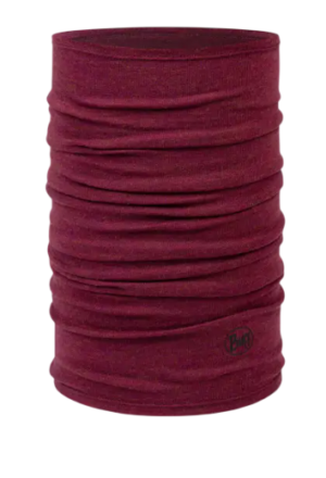 Buff Midweight Merino Wool Night Blue Melange neckwarmer - Melange Tibetan Red