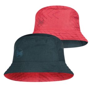 Buff Travel Bucket Hat Collage Red-Black