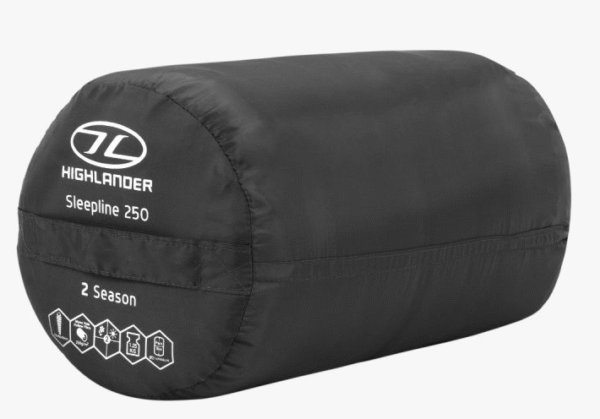 Highlander Sleepline 250 Mummy Charcoal sleeping bag - Image 6