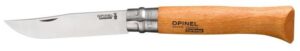 Opinel No.12 RVS Carbone pocket knive - beechwood