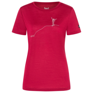 SuperNatural W GIPFELGLÜCK TEE - Beet Red/Feather Grey