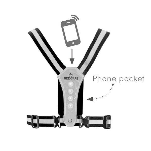 Bee-safe Led Harness USB Phone Pocket Led Vest - Image 4