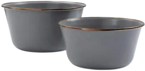 Barebones Enamel Mixing Bowl Set - Grey