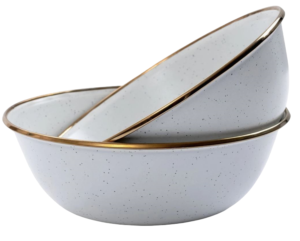 Barebones Enamel Bowl set - Eggshell
