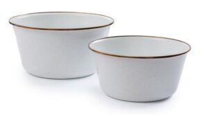 Barebones Enamel Mixing Bowl Set - Eggshell