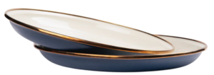 Barebones Enamel Small Plate set - Two Tone Blue
