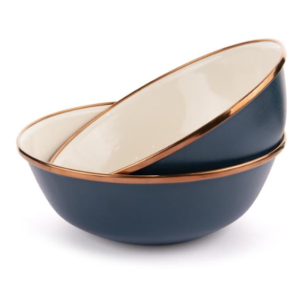 Barebones Enamel Bowl set - Two Tone Blue