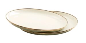 Barebones Enamel Small Plate set - Two Tone Olive