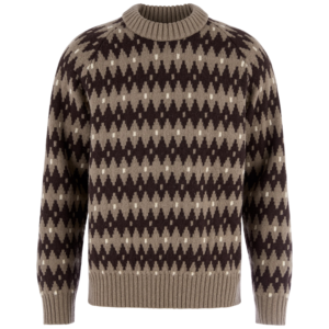 FjallRaven Övik Jacquard Knit herentrui - Suede Brown/Black Oak