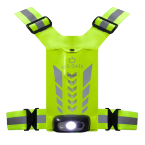 Bee-safe Led Harness USB Phone Pocket Glow vest - Lime